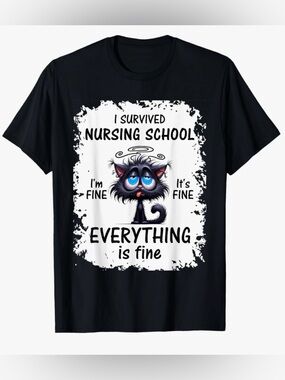 Survived Nursing School Graduation , Size Medium ,T-Shirt, Unisex